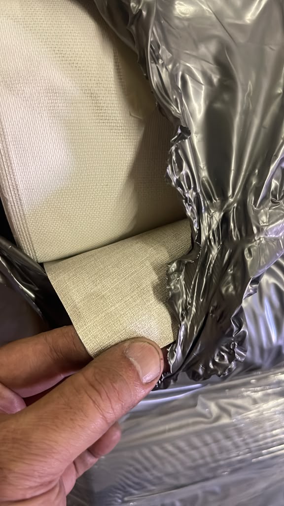 Close-up of brand-new upholstery and wallcovering fabric roll